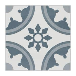 Patterned Blue 12 MIL x 9 in. W x 9 in. L Peel and Stick Backsplash Waterproof Vinyl Tile Flooring (1-Pack)