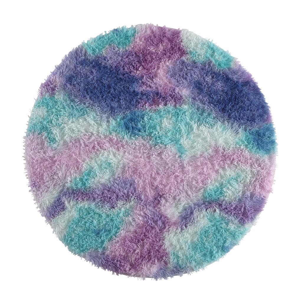 5ft Fluffy Area Rugs Tie-dye Shaggy Soft Home Carpet Winter Warm