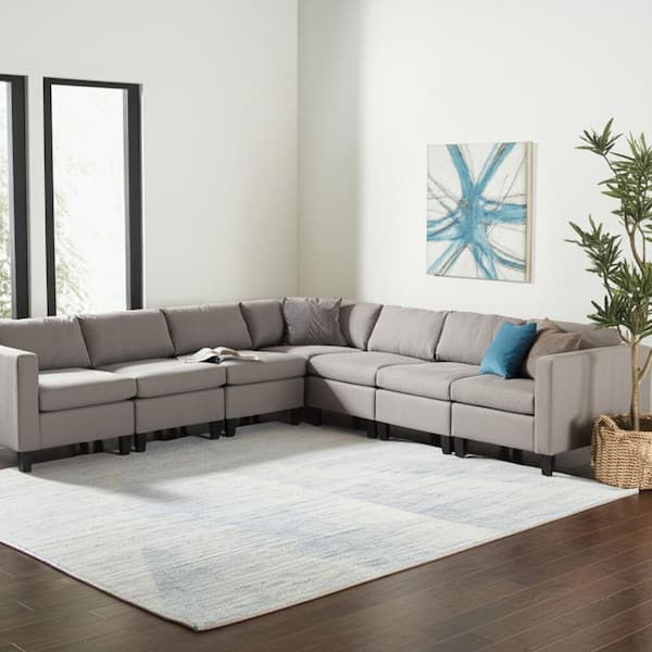 Blue 8 X 12 ft. Knotted Abstract Rectangle Indoor Area Rug