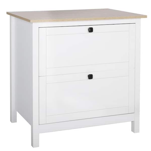Unbranded 30 in. W x 30 in. H x 20 in. D White 2 Drawer Decorative Lateral File Cabinet