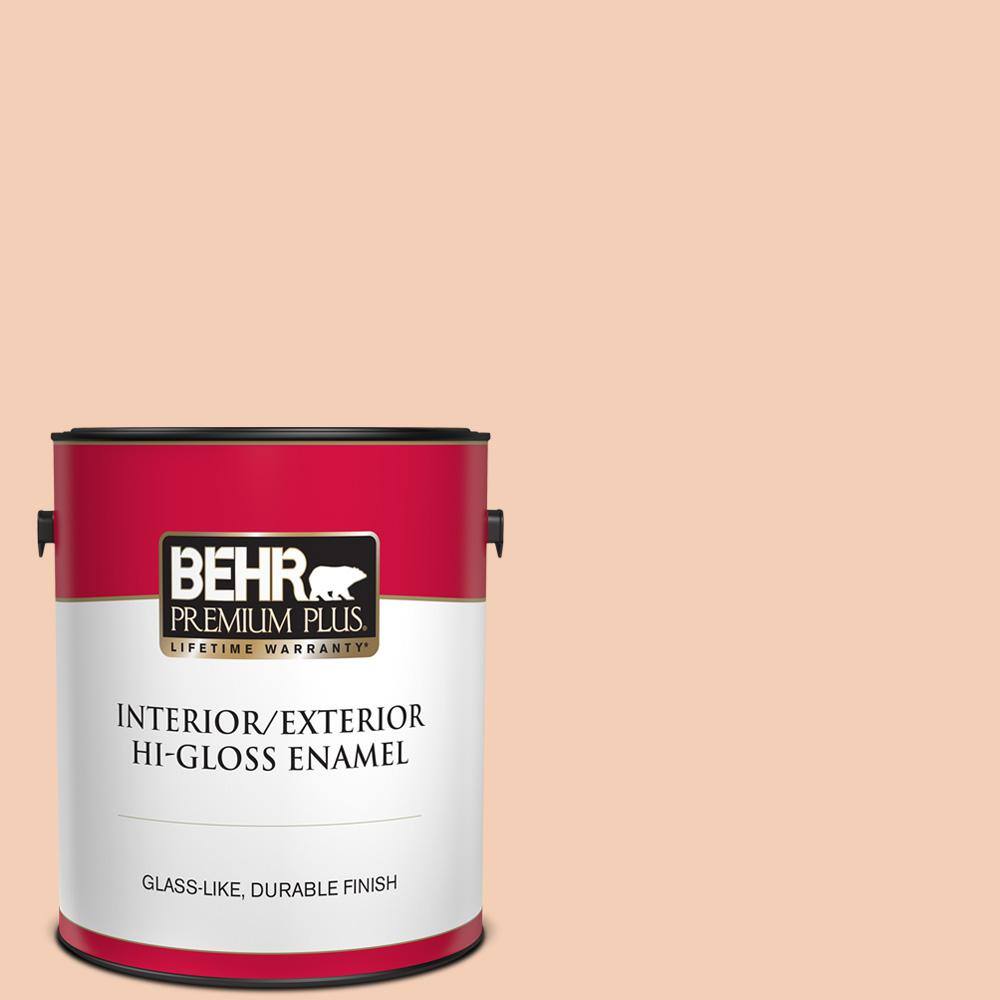 BEHR PREMIUM PLUS 1 gal. M2103 Apricot Freeze HiGloss Enamel