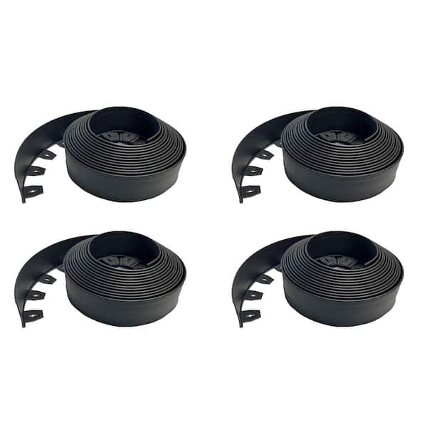 40 ft. L x 2.5 in. W x 4 in. H High Wall Black Plastic No Dig Landscape Edging (4-Pack)