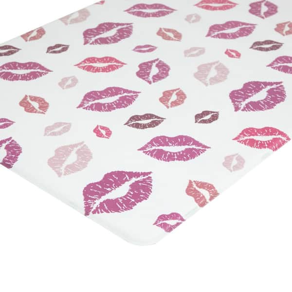 29.5 in. Indoor Lips Valentine's Day Kitchen Comfort Mat-Multicolor-2 in. W