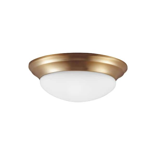 Generation Lighting Nash. 1-Light Satin Brass Flush Mount