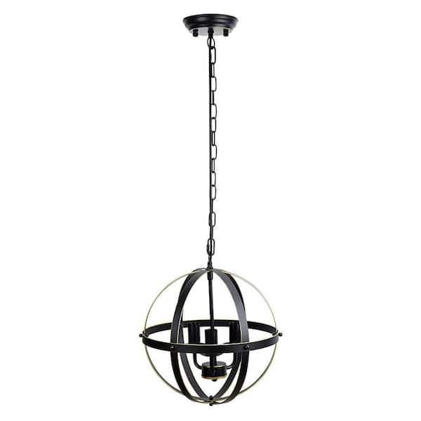 TAIFOND 3Light Black and Gold Globe Pendant Light for Kitchen or