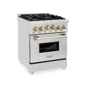 Autograph Edition 24" 2.8 cu. ft. Gas Range in Stainless Steel and Gold Accents