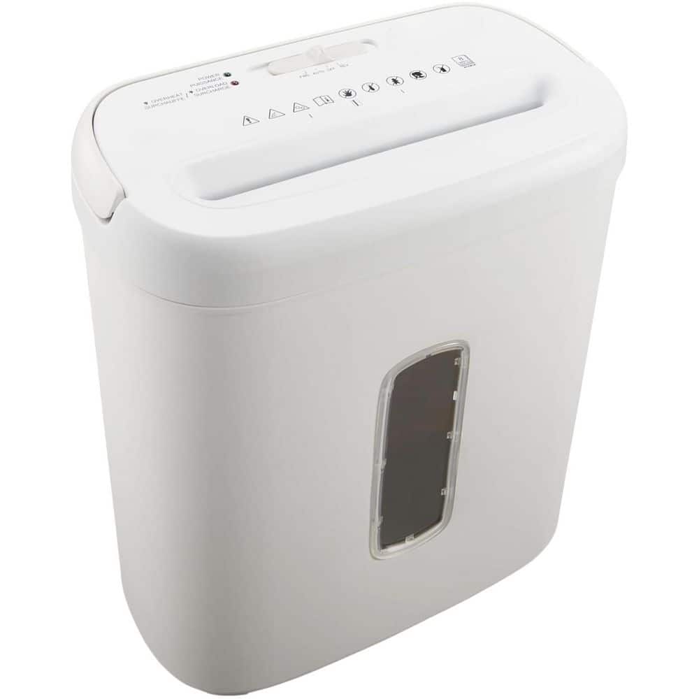 8-Sheet Crosscut Paper/Credit Card Home Office Shredder in White, 4-Mode Co