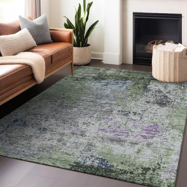 Chantille Machine Washable Indoor/Outdoor Abstract ACN1911 Fern 8 ft. x 10 ft. Accent Rug