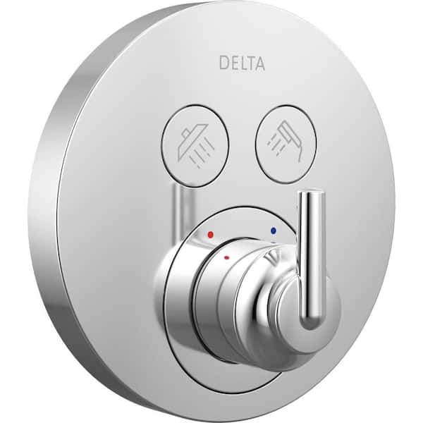 Trinsic Round Contemporary 3-Setting Push-Button 1-Handle Shower Valve Trim Kit in Chrome (Valve Not Included)