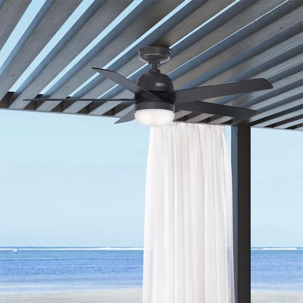 Anorak 52 in. Outdoor Matte Black Ceiling Fan with Light Kit and Wall Control Included