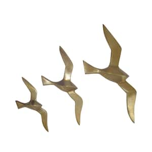 Briar, Metal Wall Sculptures with Golden Finish - (Set of 3)