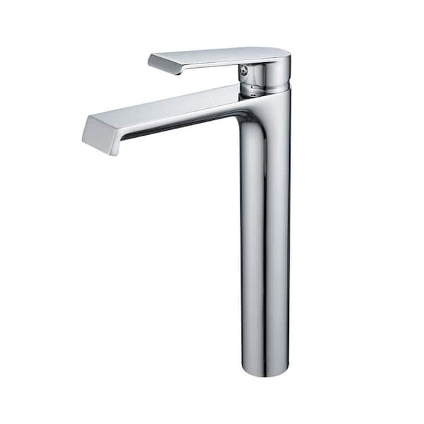 FURUISI Single Handle Single Hole Bathroom Faucet with Supply Lines and Spot Resistant in Chrome