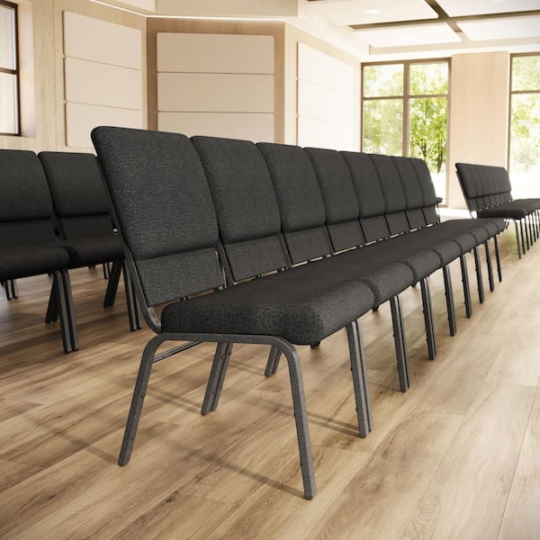 Fabric Stackable Chair in Dark Gray