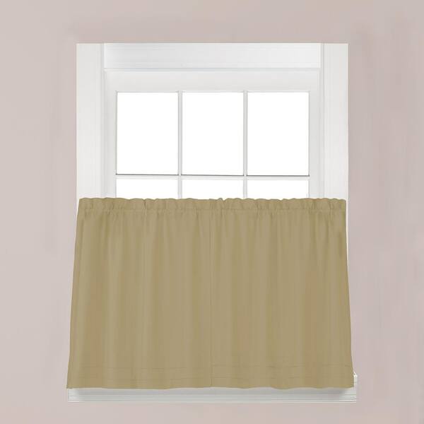 Saturday Knight Holden Khaki Polyester Rod Pocket Tier Curtain - 57 in. W x 30 in. L