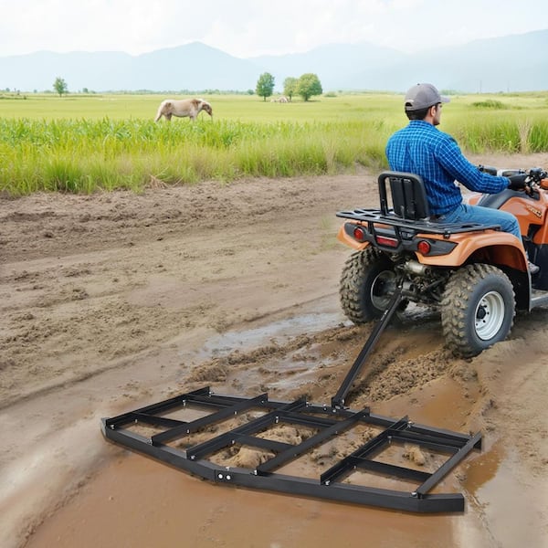 Driveway Drag 81.49 in. Width Tow Behind Drag Harrow, Q235 Steel Driveway Grader with Adjustable Bars