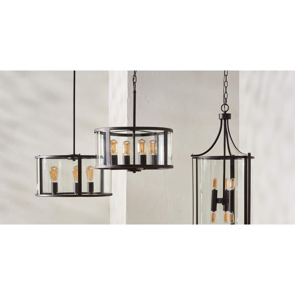 Luminous Globe 4-Light LED Pendant with Clear Glass Shade