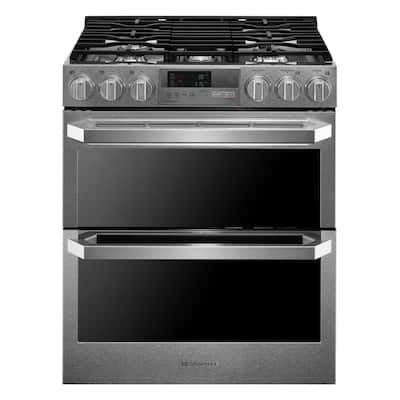 7.3 cu. ft. Smart Slide-In Double Oven Dual-Fuel Range with ProBake Convection & Wi-Fi Enabled in Stainless Steel