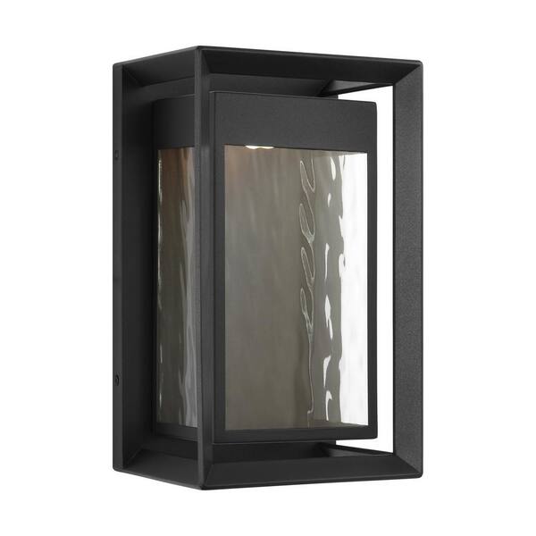 Generation Lighting Urbandale Medium 1-Light Textured Black Outdoor Integraed LED Wall Lantern Sconce