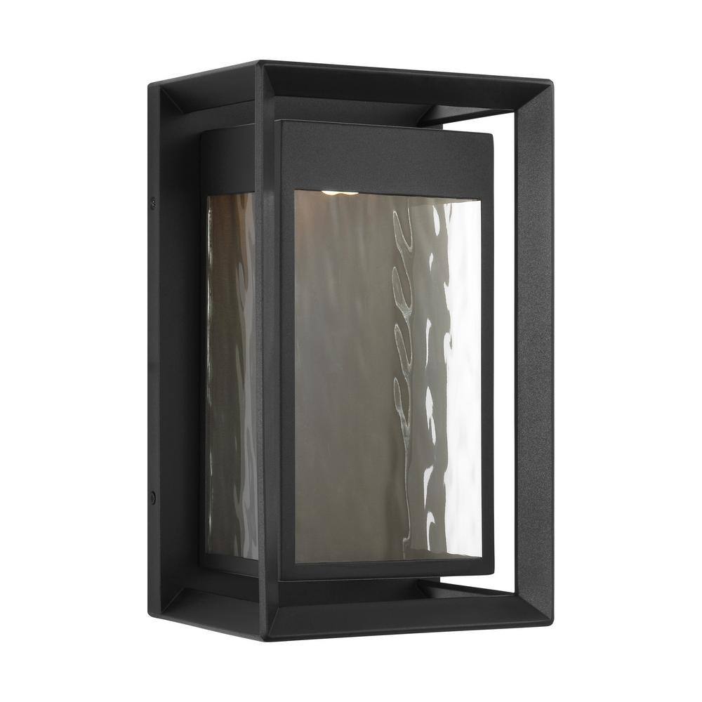 Urbandale Medium 1-Light Textured Black Outdoor Integraed LED Wall Lantern Sconce price history on PriceWatchPro