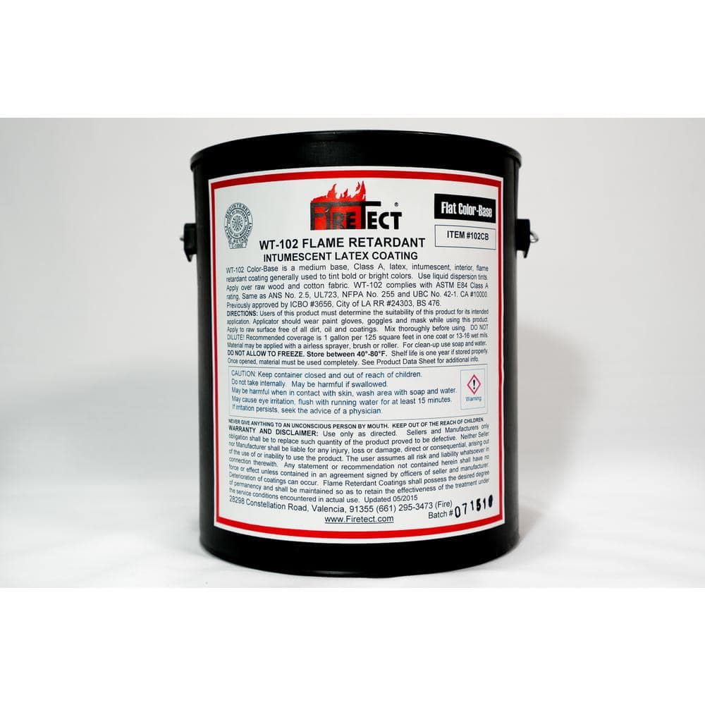 WT-102 1 gal. Color Base Flat Latex Fireproofing Flame Retardant Paint for 