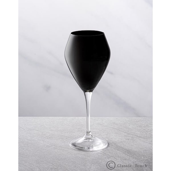 Set of 6 Black Stemmed Water Glasses