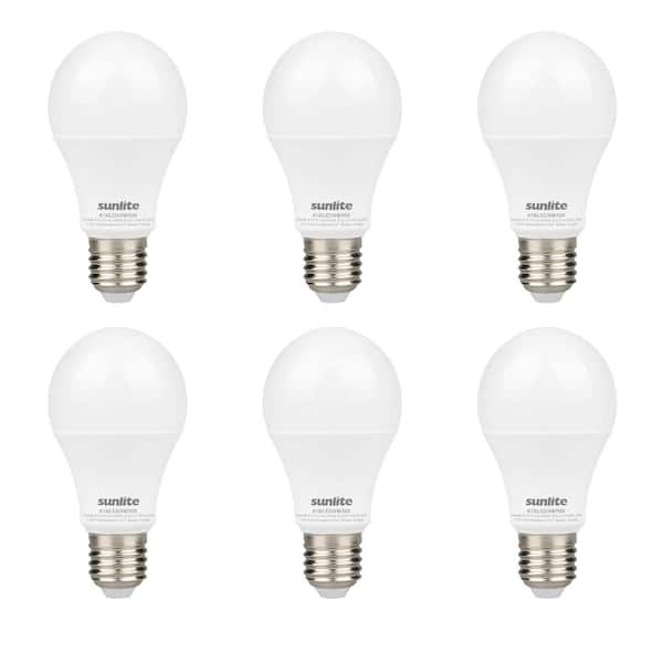 Sunlite 60-Watt Equivalent A19 Dimmable Energy Star 90 CRI 230 Degree Beam Angle Medium E26 Base LED Light Bulb 5000K (6-Pack)