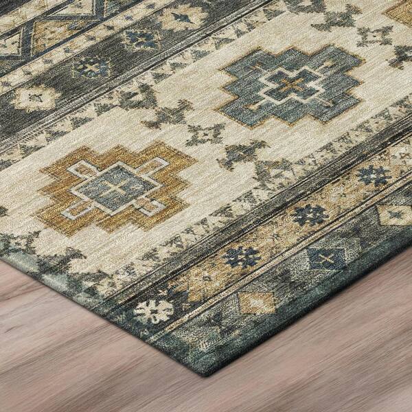Chantille Machine Washable Indoor/Outdoor Abstract ACN3125 Graphite 2 ft. x 3 ft. Accent Rug