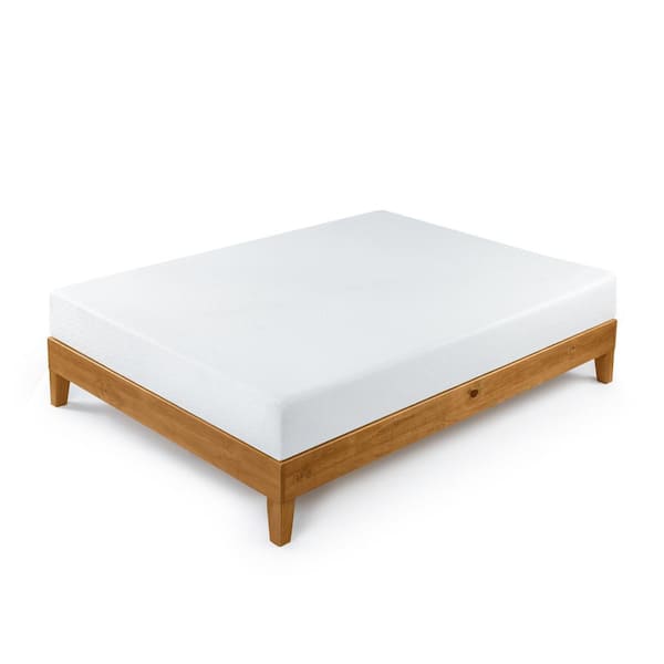 Zinus Brown Deluxe Wood Frame 12 in. Twin Platform Bed with