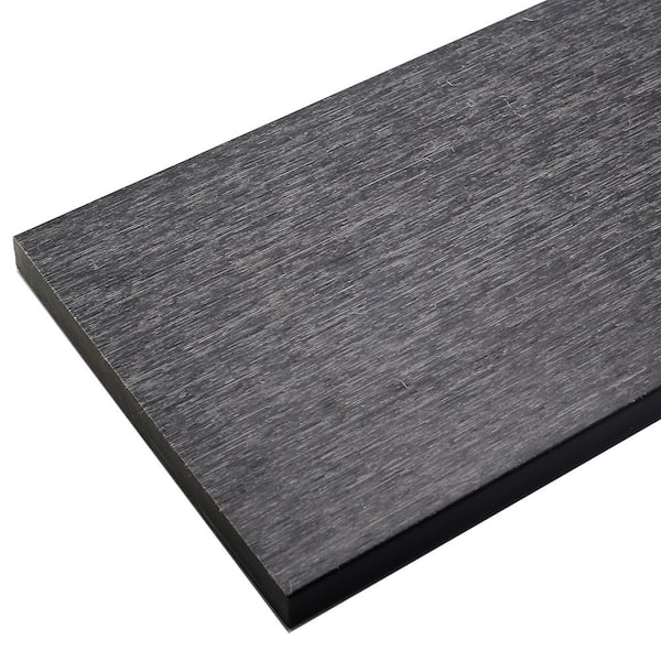 NewTechWood UltraShield 0.6 in. x 12 in. x 12 in. Hawaiian Charcoal Fascia Composite Decking Board Sample