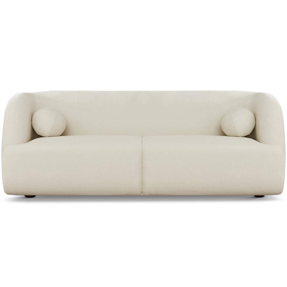 87 Teddy Boucle Cloud Leisure Couch Super Comfy and Cute 3 Seaters Modular  Curved Armrests Sofa&Couch,Beautiful Shape Sofa More Decorative for Home