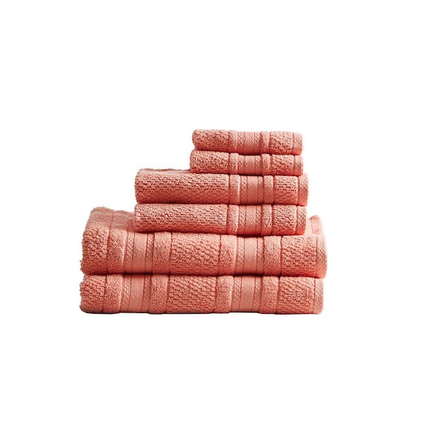 6-Piece Towels Set Soft Cotton Lightweight Bath Towel 2-Bath Towels, 2-Hand Towels, 2 -Washcloths (Orange)