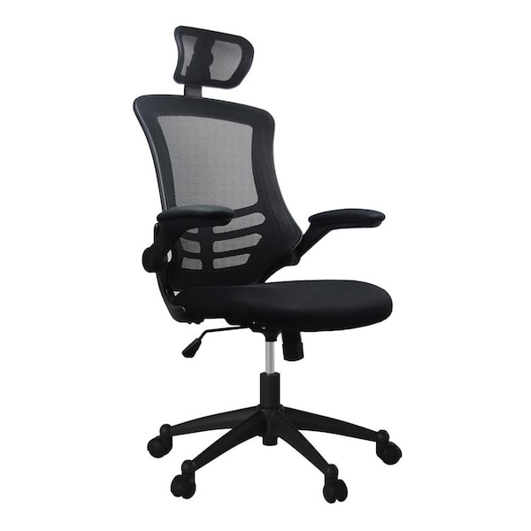 Techni Mobili Truly Ergonomic Mesh Office Chair with Headrest & Lumbar Support, Black