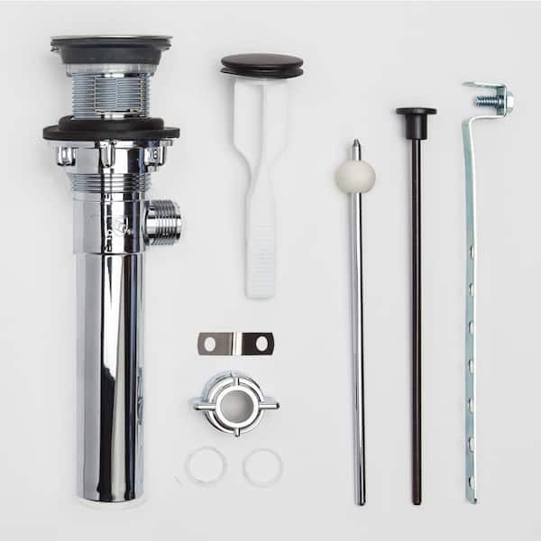 PF WaterWorks ClogFREE Never Clog Pop-Up Drain, Magnetic Stopper, Chrome ABS Body w/o Overflow, 1.6-2" Sink Hole, Oil Rub Bronze