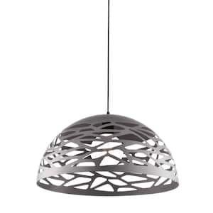 Coral 1-Light Grey Pendant with No Shade