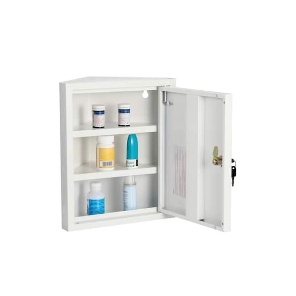 Vivacomfort 14.96 in. W x 14.96 in. H Steel White 2-Shelf Corner