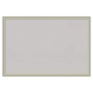 Florence Silver Framed Grey Corkboard 38 in. x 26 in Bulletin Board Memo Board