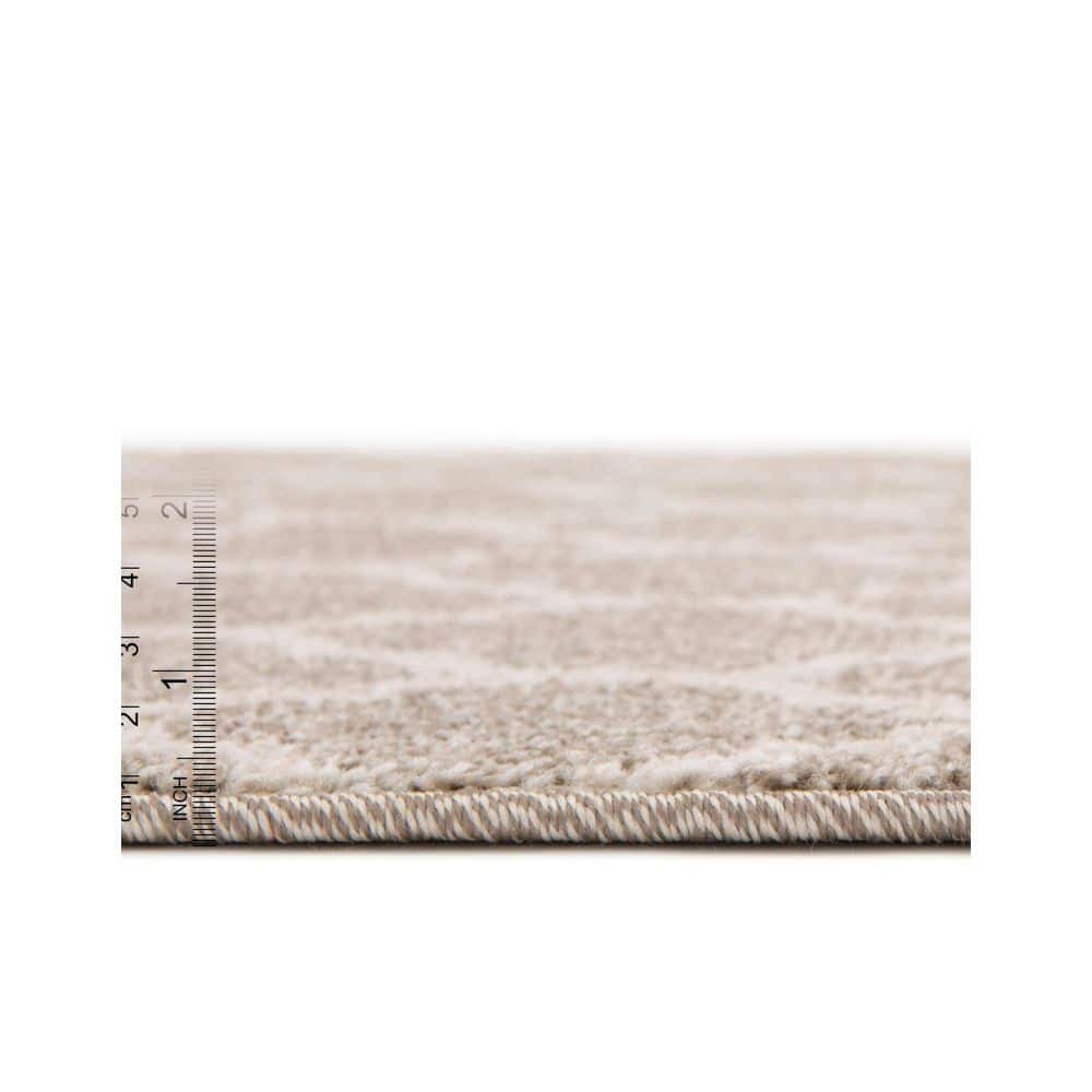 Elegant Trellis Light Brown Indoor Area Rug with Easy Care Features
