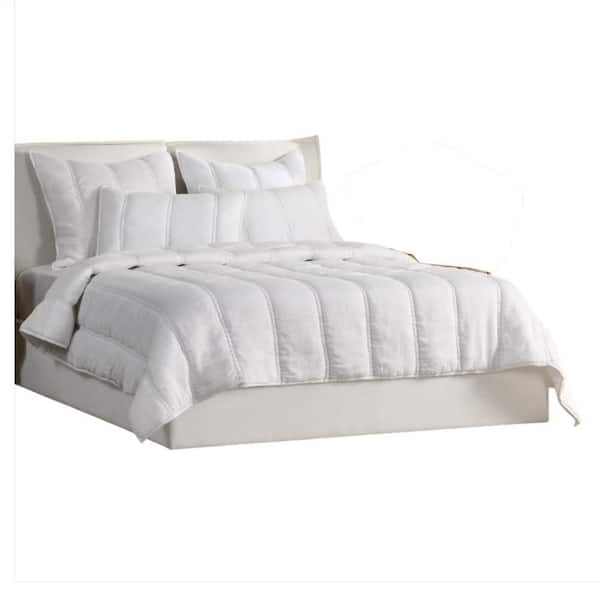 Rawi Cloud White Queen Size Cotton Channel Stitched Quilt