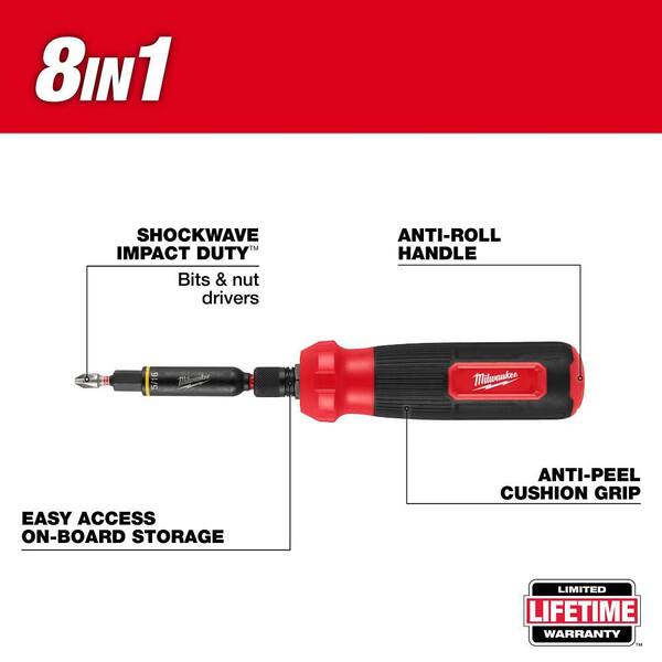 Milwaukee 8-IN-1 Multi-Bit Screwdriver w/ SHOCKWAVE 48-22-2922