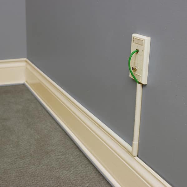 Commercial Electric 5 ft. 1/2 Round Baseboard Cord Channel, White