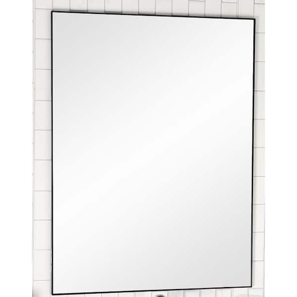 Decor Wonderland Vanta 24 in. W x 32 in. H Large Rectangular Metal Framed Rectangular Wall Mount Bathroom Vanity Mirror