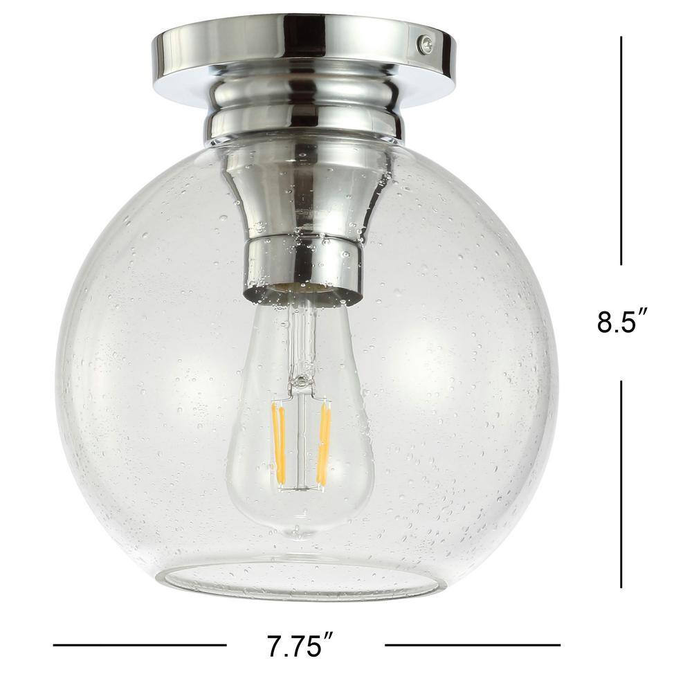 Chrome and Glass LED Flush Mount Ceiling Light