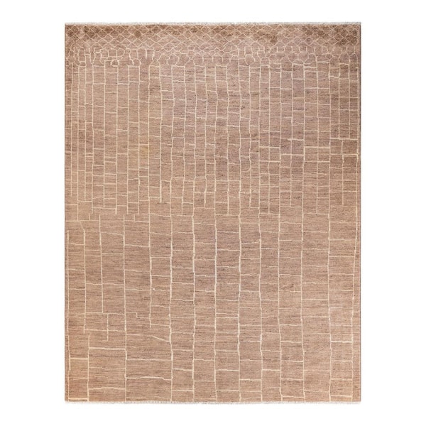 Solo Rugs Moroccan One-of-a-Kind Bohemian Brown 7 ft. 10 in. x 10 ft. 1 in. Moroccan Area Rug