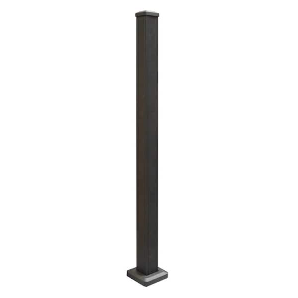 Weatherables Stanford 2.5 in. x 2.5 in. x 38 in. Textured Black Aluminum Post Kit