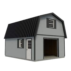Jefferson 16 ft. x 28 ft. x 16-1/4 ft. 2 Story Wood Garage Kit without Floor