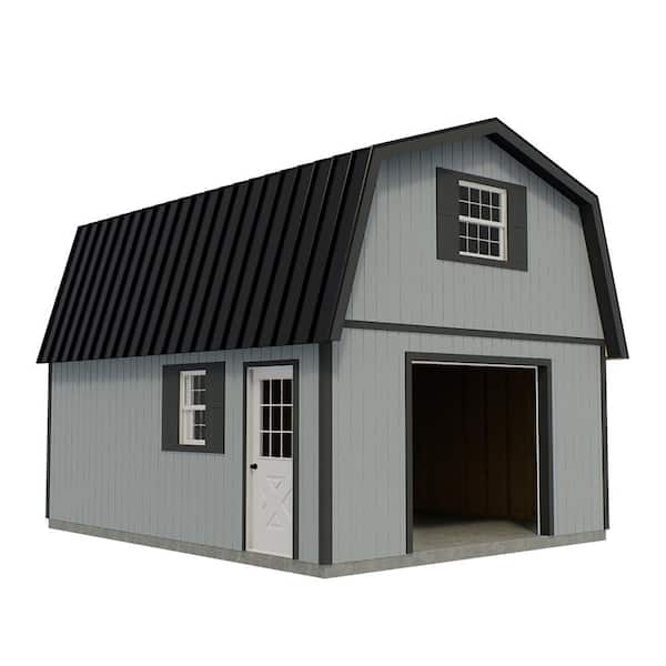 Best Barns Jefferson 16 ft. x 28 ft. x 16-1/4 ft. 2 Story Wood Garage Kit without Floor