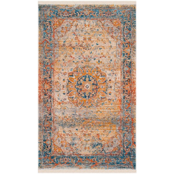 SAFAVIEH Vintage Persian Blue/Multi 5 ft. x 8 ft. Border Area Rug