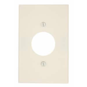 1-Gang 1 Single Receptacle, Midway Size Plastic Wall Plate - Light Almond