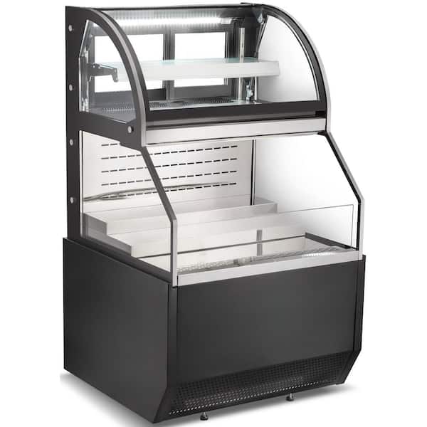 36 in 11.4 Cu. Ft. Auto/Cycle Defrost Commercial NSF Double-Deck Open Display Refrigerated Showcase EC325B-2 in Black
