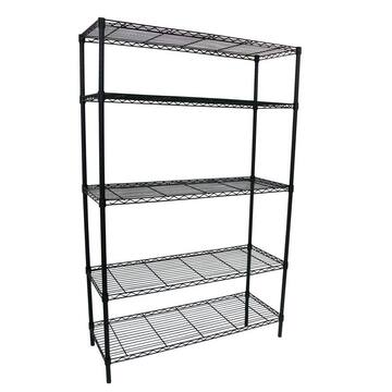 5-Tier Steel Wire Shelving Unit in Black (36 in. W x 72 in. H x 16 in. D)